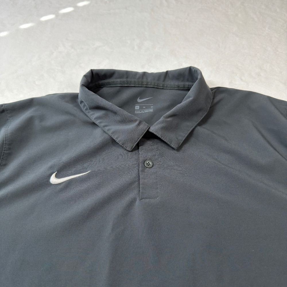 Nike Polo Shirt Mens XL Gray Good Court Dry-Fit CI4465-060 Short Sleeve - Picture 4 of 11